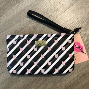 🆕 Luv Betsey Pink/Black Double Pouch Wristlet